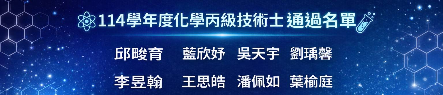 恭賀!!! 本系114學年度化學丙級技術士